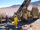 Reverse circulation drilling on a uranium exploration program in Argentina