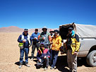 Discovery geologists and Argentinean geologists employed by Wealth Minerals taking a lunch break in the Argentine Puna